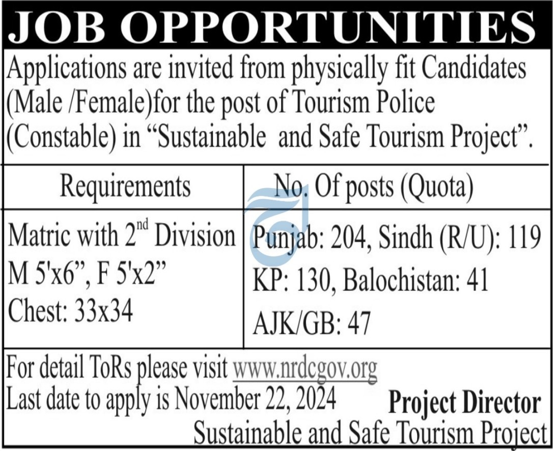 Jobs for NRDC Tourism Police in Constalbe 2024