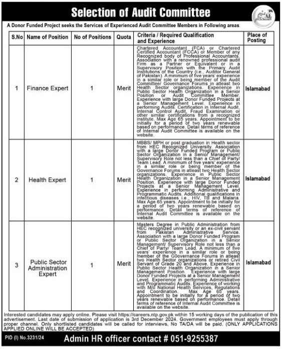 National Tuberculosis Control Program Jobs 2024: Finance Expert